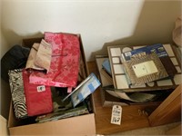 Box of picture frames and purses