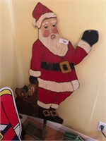 Wooden Santa w/ Stake