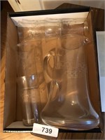 Etched Pitcher w/ (13) Glasses