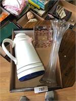 Thermos Coffee Pitcher & (2) Vases