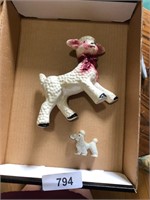 Sheep Planter & Poodle Figurine