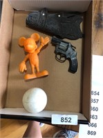 Mickey Mouse Figurine, Child's Pistol w/ Holster