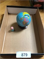 Metal World Globe Bank & Wooden Toy