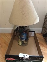 Ball Glass Lamp w/ Sewing Supplies