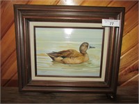 Original Signed Oil on Board Painting Pintail Duck
