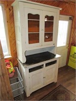 2pc Primitive Step Back Hutch Kitchen Cabinet