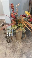 Metal Toilet Paper Holder and Flowers