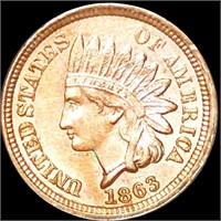 1863 Indian Head Penny CLOSELY UNCIRCULATED