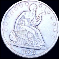 1868-S Seated Half Dollar NEARLY UNCIRCULATED