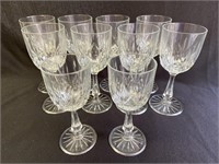 10 assorted stem glasses - 8 one size, 2 a