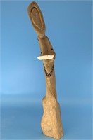 Hand carved wood and ivory stand alone figurine 17