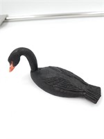Walrus Ivory black swan carved by Fred Mayac, appr