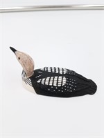 Ivory arctic loon carved and scrimshawed by Fred M