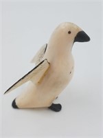 2" vintage ivory carving of a bird circa 1950's,