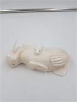 Fine walrus Ivory carving of a walrus and her cub