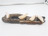 Set of Ivory carvings of a group of seals resting