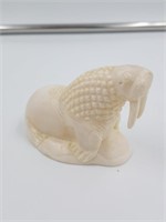 Outstanding ivory carving of a bull walrus by Melt