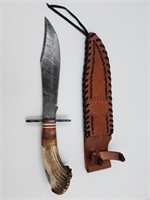 Damascus bladed Persian style knife with low layer