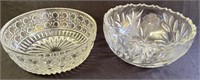 Two clear glass serving bowls