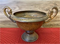 Metal pedestal decor bowl