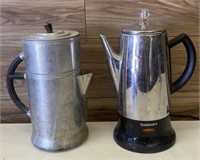 Stove top coffee pot & an electric coffee pot
