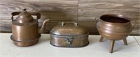 Copper tea pot & cauldron