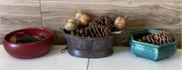 Home decor bowls with acorns