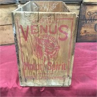 Venus Motor Spirit Wooden Oil Box