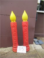 Pair Blow Mold Noel Candles 36" High