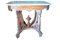 Antique Marble Top Lamp Table