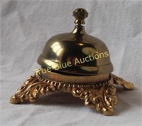 Brass Concierge Bell with Ornate Base