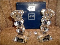 MIKASA GLASS CANDLE HOLDERS SET