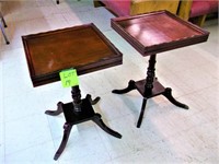 PR. OF ANTIQUE CLAW FOOT END TABLES