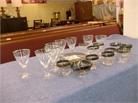 26 PIECE SILVER TRIMMED CRYSTAL DRINKING SET