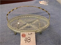 CRYSTAL SERVING DISH W/ CARRY STAND