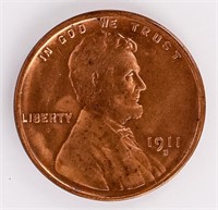 Coin 1911-S Lincoln Cent In Choice Cleaned