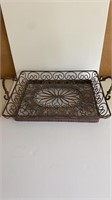 14x20 Vintage Metal Handled Tray