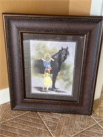 Signed Lesley Harrison Framed Horse Girls Print