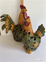 Large Decorative Ceramic  Rooster & Hen