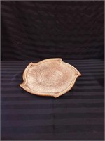 FIVE SIDED PLATTER WITH CUTOUT DECORATION, BROWN