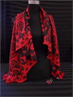 BLACK AND RED CAPE WRAP BY CHARLIE PAIGE