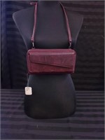 "S-Q" PLUM PURSE WITH RFID FUNCTION
