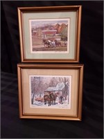 2 SMALL PETER ENTRL SNYDER PRINTS, NUMBERED