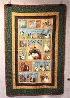 CHRISTMAS PANEL QUILT 51" LONG X 34.5" WIDE