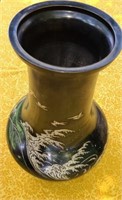 Antique Asian Bronze Inlaid Chimney / Vase