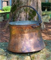 Antique Hammered Copper Bucket w/ Bronze Bail