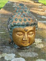 Asian Gilt Bronze Buddha Head Figure