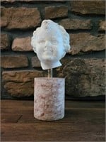 Weathered Carved Marble Child's Head Figure