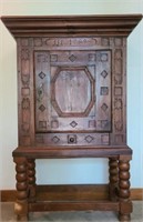 Antique Scandinavian Wall Cabinet Married to Stand