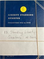 (13) Standing Liberty Quarters in Book